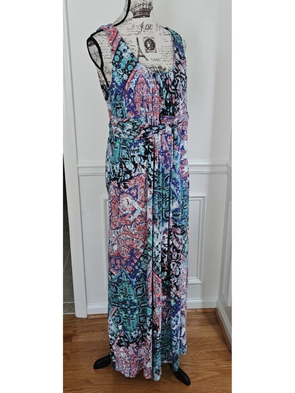 Soma Teal Pink Purple Patchwork Maxi Dress - Picture 4 of 5